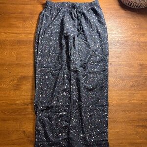 Victoria's Secret Long Gray Black Star Pattern Pajama Pants